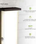 Side view of 14 Inch Outdoor Wall Light Front Door Sconce With 3CCT Dimmable Ultra Bright LED Waterproof ETL Listed features