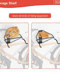 Wall Mounted Double Bike Rack Foldable For Two Bikes Space Saving Indoor Garage Storage Solution with helmet and gloves