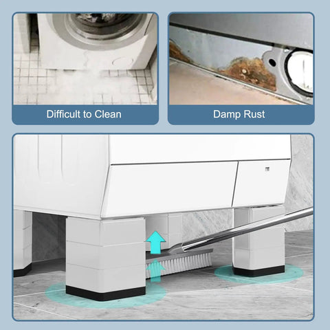 Heavy Duty Anti Vibration Pads Pedestal For Washer And Dryer With 1100 Lb Capacity Double Height Washing Machine Foot Pads For Anti Slip And Quiet Operation Protects Laundry Room Floor