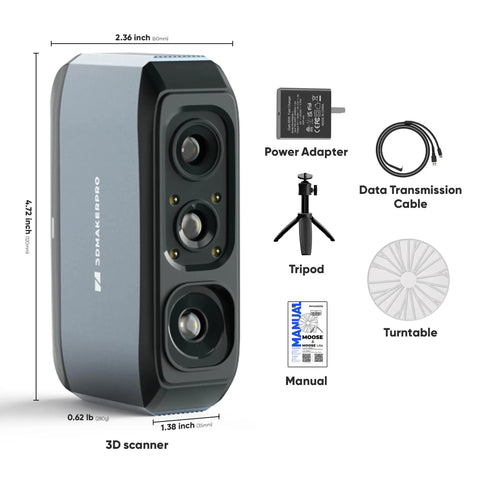 Badass Precision Handheld 3D Scanner With Smart Blue Light Sensors For Killer 3D Printing Models Using Frictionless Cleanup Plus Deep Scan Reach And Seamless Windows Mac Setup