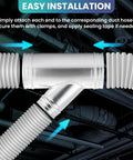 Hecka Solid Hvac Duct Splitter 6 By 6 By 4 Inch Galvanized Steel 3 Way Y Shaped Connector for easy installation with duct hoses.
