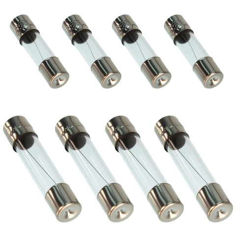 Fast Burning Glass Fuse Kit 275 Pieces With 15 Values 6x30mm And 5x20mm Fuses 250V visible in clear bodies with metal ends