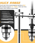 Manual Tapping Machine With Bench Vise And 6 Taps, Vertical Tapping Tool For Metal Wood Plastic, B12 Chuck shown