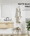 Matte Black Two Handle Bathroom Faucet Built to Last No Fuss, 8 Inch Widespread Lavatory Vanity Faucet, in modern bathroom