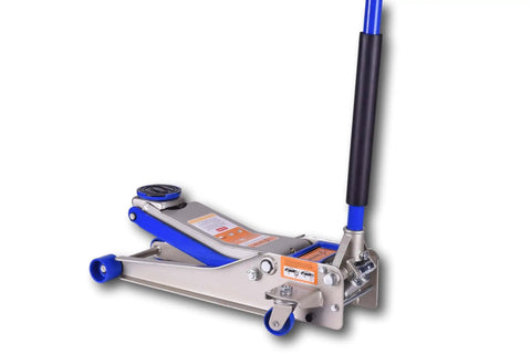 Beefy 3 Ton Heavy Duty Ultra Low Profile Steel Floor Jack With Quick Lift For Easy Underbody Lifts Dual Pump System knurled handle