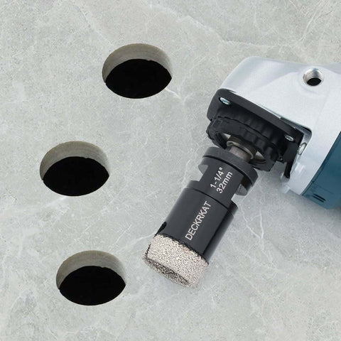 Diamond Core Drill Bit One And A Quarter Inch Vacuum Brazed Hole Saw For Granite Quartz Porcelain Tile, installed for drilling