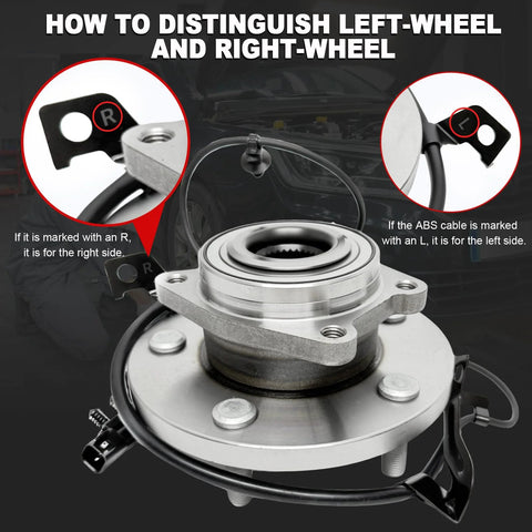 Dual Wheel Bearing Hub Assembly Set Fits Journey 2009 To 2018 And ProMaster 1500 2500 3500 2014 with ABS sensors, front view