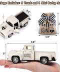 Coffee Bar Metal Truck Decor With Mini Diecast Truck Coffee Beans Burlap Sack Vintage Farmhouse Tiered Tray Accent in hand