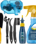 All In One Bike Cleaning Kit with Chain Cleaner Degreaser Chain Lube Scrubber and Brushes for Mountain MTB Road EBike and Trail Bikes