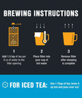 Brewing instructions for Disposable Loose Leaf Tea Filters For Easy Brewing, Unbleached Paper Sachets, Single Cup Infuser Bags with iced tea tip