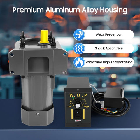 Beefy 250W 110V 60Hz Single Phase Gear Motor With Variable Speed Control 5K Gear Reduction High Torque Reducer Bracket Included