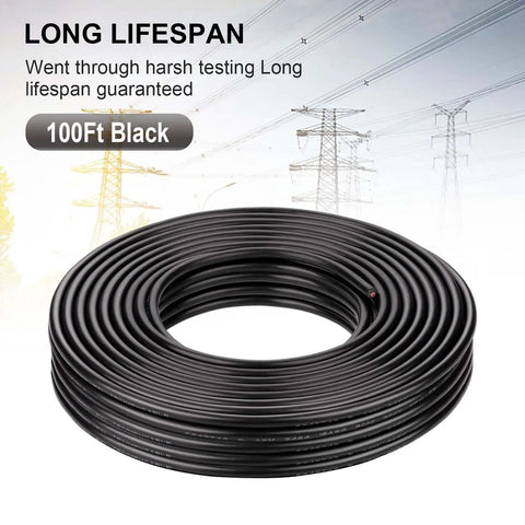 14 Gauge 2 Conductor Electrical Wire 14 AWG Stranded Oxygen Free Copper With PVC Jacket 100 Ft Low Voltage Landscape Lighting Cable UL Listed Durable Flexible Outdoor Use