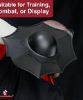 Badass Blackened Talhofer Grand Master Buckler Shield 17x11 Inch Steel With 16 Gauge Black Finish in use for combat display
