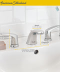 Colony Pro 8 Inch Widespread Two-Handle Low Arc Bathroom Faucet With Pop-Up Drain Assembly 1.2 GPM Polished Chrome Finish Built To Last