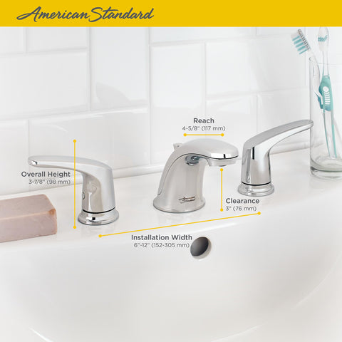Colony Pro 8 Inch Widespread Two-Handle Low Arc Bathroom Faucet With Pop-Up Drain Assembly 1.2 GPM Polished Chrome Finish Built To Last