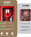 Comparison of Two Pack Fire Extinguisher Inside Sign Stickers with others, showcasing vinyl material and durability features.