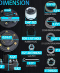 Diagram showing dimensions of Trailer Hub Kit 6 Lug 5.5 Inch Pre Lubed and Installed for 5200-6000 Lb Axles with bearings and seals