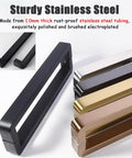 Heavy Duty Built To Last Back To Back Barn Door Handle Set For Sliding Doors And Gates Rose Gold Rectangle Push Pull Bar With Hardware Commercial Grade Knobs And Pulls For Wood Or Glass Doors Sixteen And Three Quarter Inches Long black stainless steel handle set with rose gold finish