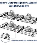 Beefy Heavy Duty Garage Wall Shelves Set, 2x6 Ft Metal Storage Racks, Four Wall Mounted Floating Shelves 24x36 Inches With Hooks, Each Shelf Holds Up To 350 Lbs, Space Saving Organizer For Tools And Gear