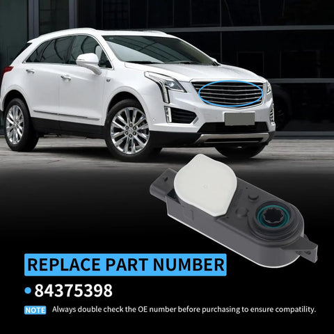 Plug And Play Front Grille Active Aero Shutter Motor Replacement For Chevy Buick Cadillac displayed with a white vehicle background.