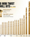 18 mini twist drill bits 0.8-2.5mm for Pin Vise Hand Drill Manual For Jewelry Making With Micro Drill Bits 0.8mm To 2.5mm Rotary Craft Drill For Resin Wood Plastic Beads Clay And Miniatures