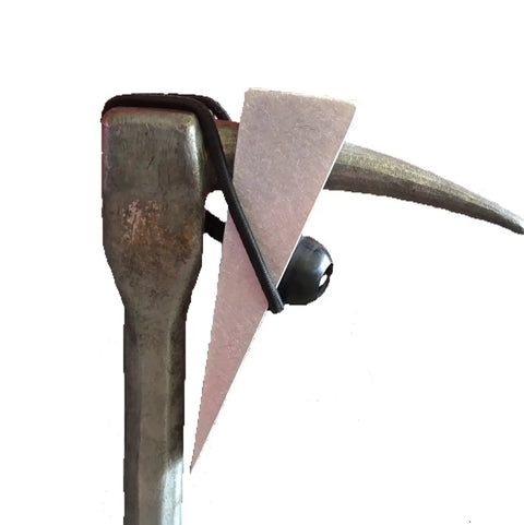 Beefy Aluminum Forced Entry Wedge For Halligan Bar 6061 T6 Pry Tool attached to a metal bar, smooth angled face visible