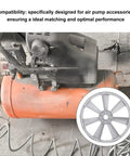 Heavy Duty Single Groove Metal Belt Pulley For Air Compressor Pump Drive attached to an air compressor for optimal performance.