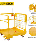 Heavy Hitter 36X36 Forklift Safety Cage With Foldable Man Basket 1200 Lb features safety lock, steel mesh, and skid-proof platform.