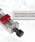 Beefy Pro Grade Mini CNC Router Vise Clamp With Right Angle Base, aluminum body, high precision hold down, 65mm working range