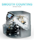 Coin Counter And Sorter With TFT Display For Five Denominations Up To 300 Coins Per Minute showing smooth counting process.
