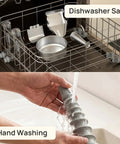 Dishwasher safe parts of Arinoo Electric Tomato Strainer Juicer Maker Machine and hand washing demonstration.
