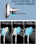 2 In 1 Shower Head System With Overhead Rainfall And Handheld High Pressure 9 Spray Patterns Magnetic Head Hose display