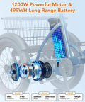 Beast 1200W Folding Electric Trike For Adults With Removable 48V 10.4Ah Battery, 3 Wheel E Bike With 20 Inch Tires, motor and battery detail