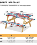 US 250 Years Picnic Table Cover With Bench Covers Waterproof Fitted Edges And Elastic Edges For Rectangle Tables sizing chart