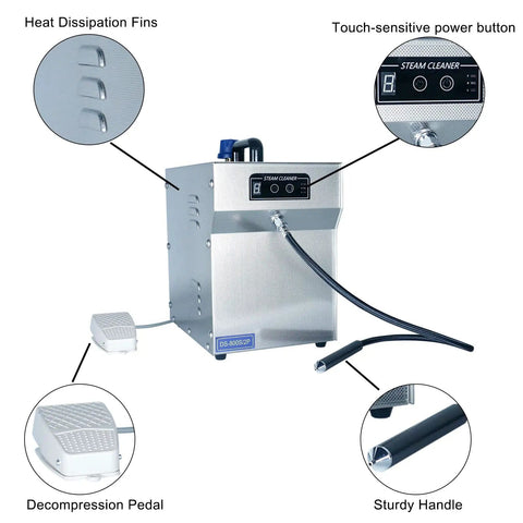 Pro Grade Jewelry Steam Cleaner High Pressure Steamer 2L Stainless Steel Adjustable Temperature and Pressure Commercial Vapor Equipment