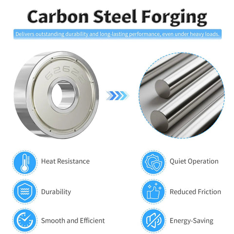 628ZZ Shielded Ball Bearings 8x24x8mm Pack Of 10 For Micro Motors And DIY Gearheads Instruments Deep Groove Carbon Steel