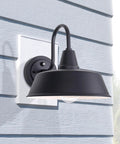 10 Inch Dome Gooseneck Outdoor Barn Light With Dusk To Dawn Sensor Black Exterior Wall Mount Porch Lighting Auto On Off