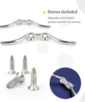 Beefy SUS316 Stainless Steel Marine Rope Cleats Set Two And A Half Inch Deck Cleats Four Pack with screws for boats and kayaks