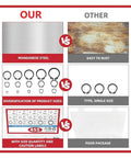 Comparison of retaining rings made from manganese steel versus lower quality options, showcasing diversification in sizes and packaging.