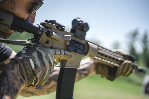 MultiCam Tactical Work Gloves With Secure Fit And Flexible Grip For Any Task Durable 0.8mm Synthetic Leather Touchscreen Friendly