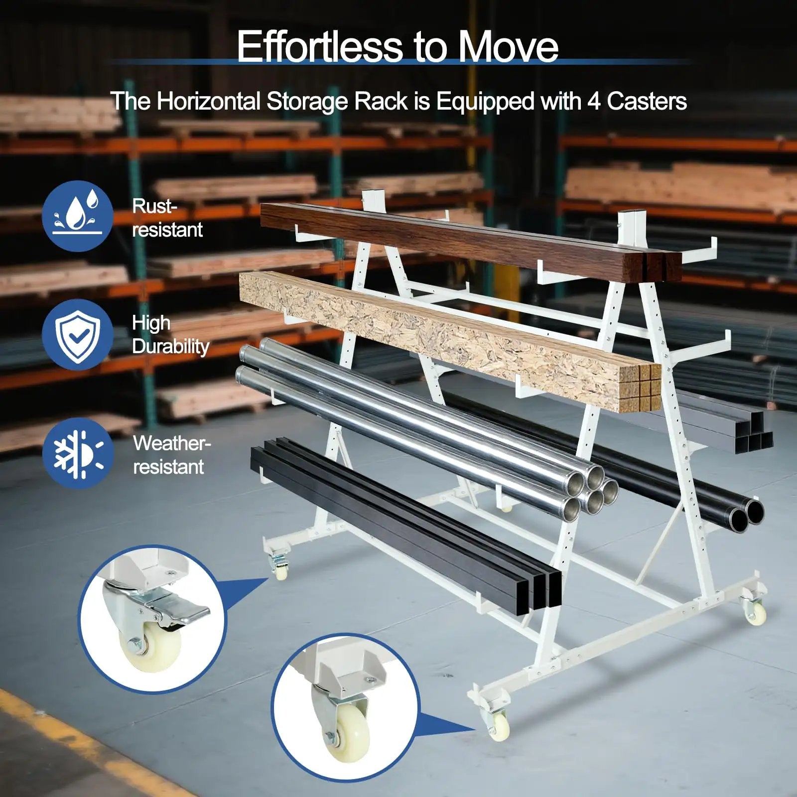Beefy Storage Rack: Heavy-Duty Pipe Organizer