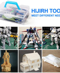 108 Piece Model Tools Kit For Modelers And Hobbyists, plastic box with tools and model building projects displayed