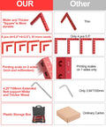 Comparison of 8 Pack Shop Tough Corner Clamps For Woodworking, showing sizes and durability features for precision grip.