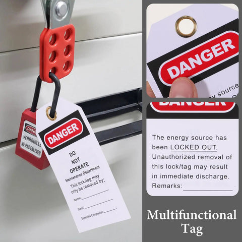 10 Piece Equipment Repair Tags PVC And Metal Lockout Hanging Tags for Safety Service on industrial machinery