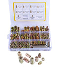 170 Piece Wood Threaded Inserts Kit With 10 Sizes And Hex Wrenches For Woodworking Furniture And Cabinet Projects, Steel Inserts.