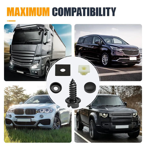 Rustproof Stainless Steel Car License Plate Screw Kit With Anti Theft And Anti Rattle Frame Covers for various vehicles