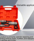 3-Piece Tail Pipe Expander Tool Kit From 1-1/8 To 3-1/2 Inch Exhaust Pipe Spreader For Most Vehicles And Trucks in red case