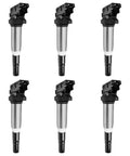 Six Pack Ignition Coil Pack Set For BMW Vehicles 2.5L 3.0L 4.4L 6.0L Replacement 12137550012 UF667, six coils in a grid layout