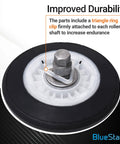 Ultra Durable 4581EL2002C Dryer Drum Roller Assembly close-up with triangle ring clip detail for LG and Kenmore dryers