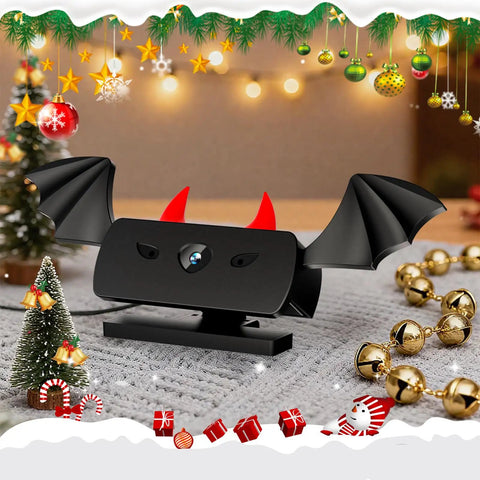 Heavy Duty 1080P Webcam With Crisp Stereo Mic Full Hd Gaming Streamer Rig For Usb PC Console Setup with bat wings and horns.